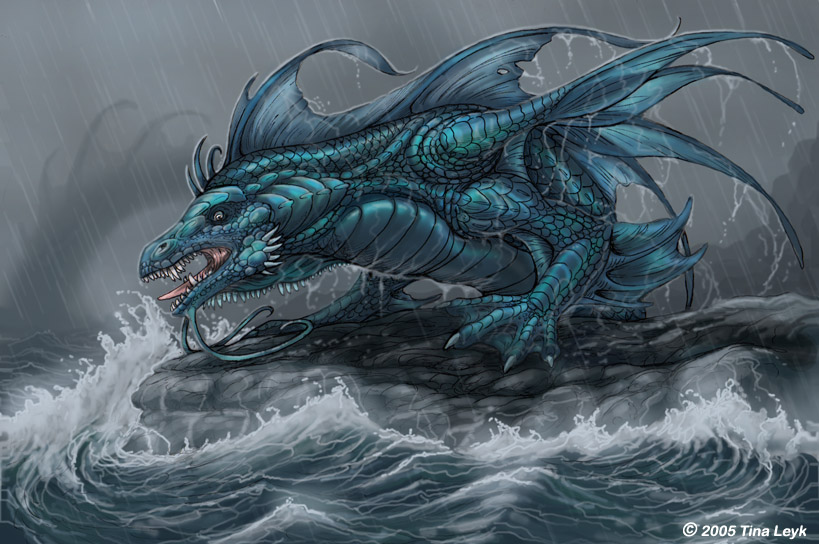 Ik kon helaas geen afbeelding van de Bijbelse beschrijfing van de Leviathan vinden.